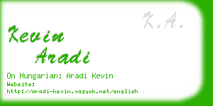 kevin aradi business card